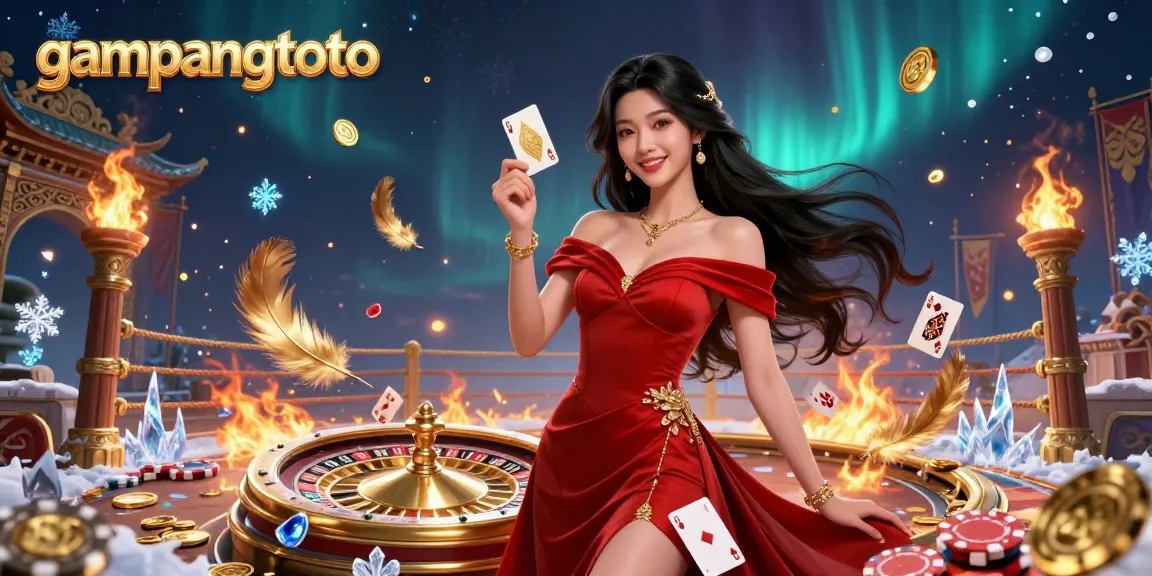 Experience the thrill of gampangtoto with a confident player by a roulette wheel, winning great rewards.