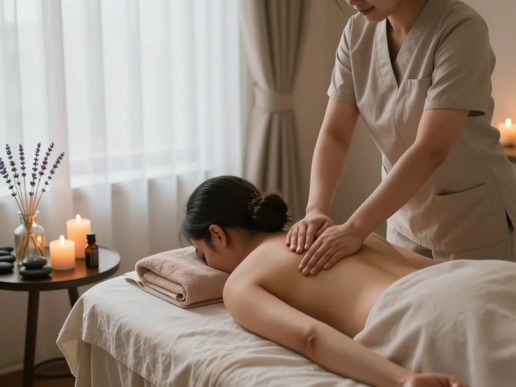 Relaxing 서초스웨디시 massage therapy scene with soothing ambiance and essential oils.