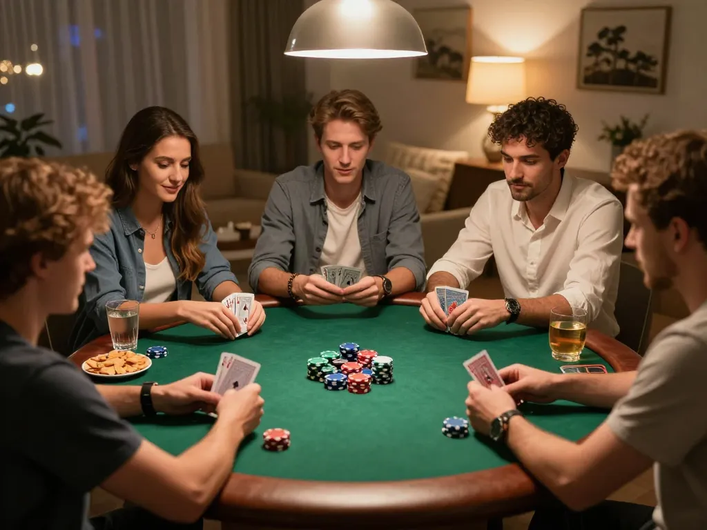 G28 poker night showcasing friends enjoying lively gameplay and camaraderie.
