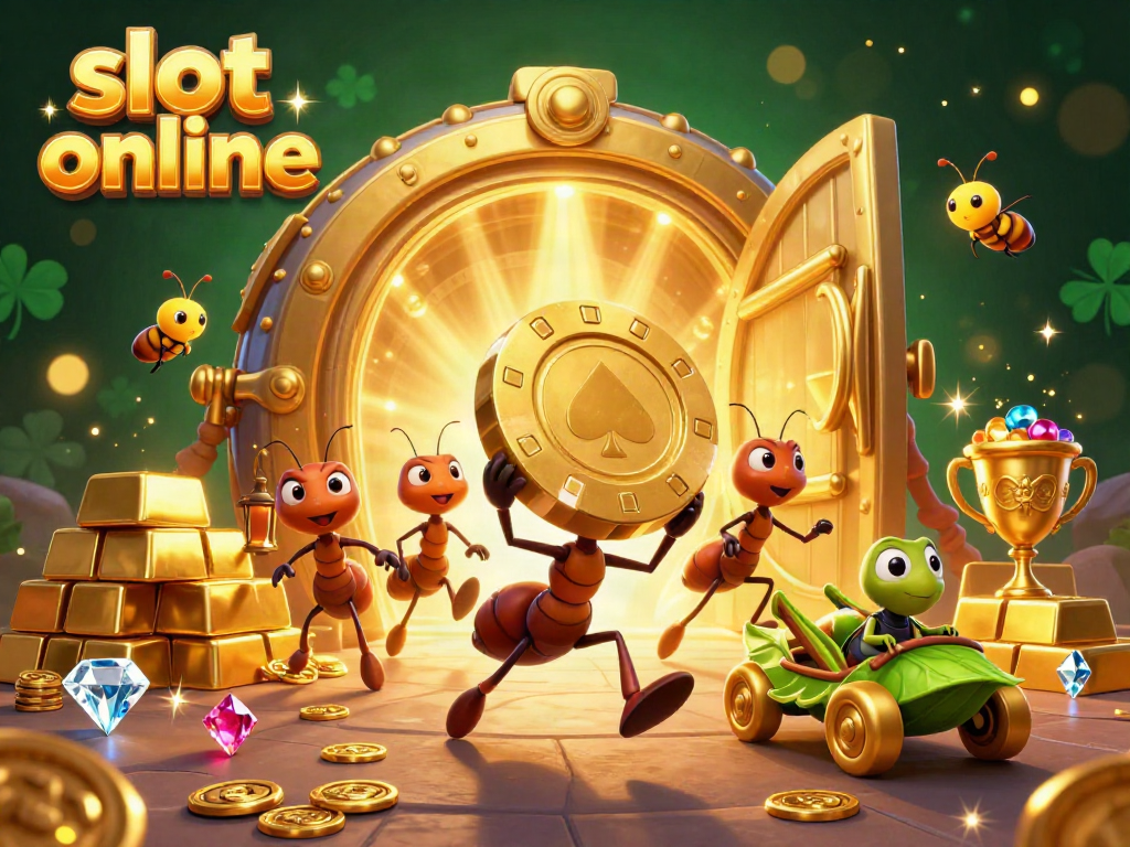 Engage with slot online through a thrilling heist featuring cartoon ants and dazzling treasures.