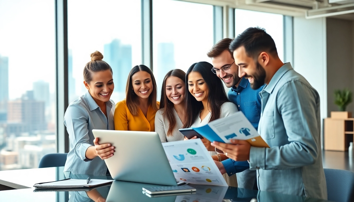 Engaging team showcasing effective edmonton social media marketing strategies in a modern workspace.