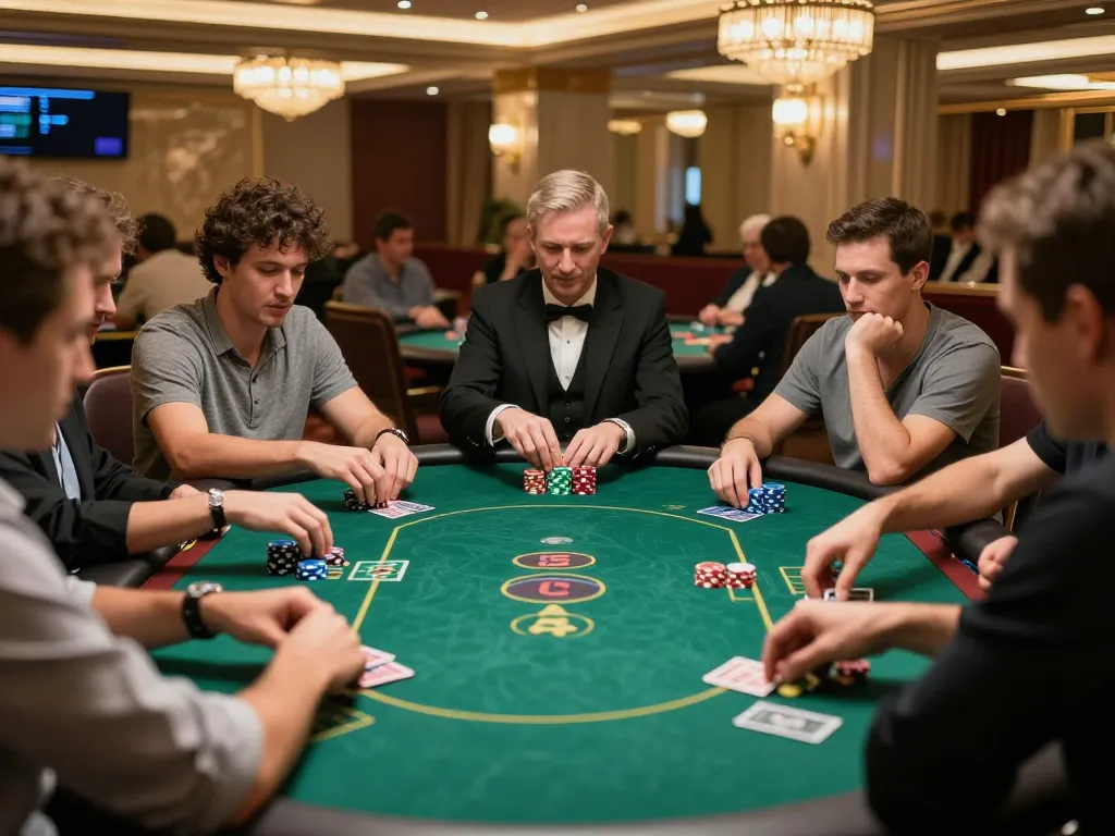 Engaged players strategizing in a poker game featuring server thailand dynamics for competitive gameplay.