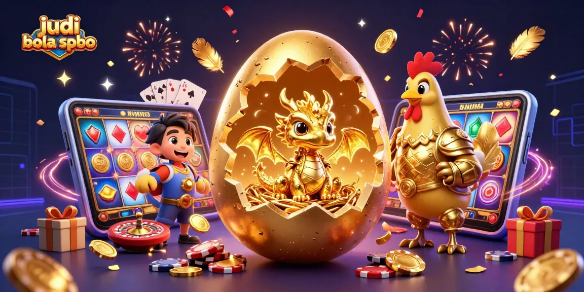 Engage with thrilling judi bola spbo action featuring a golden dragon and casino elements.