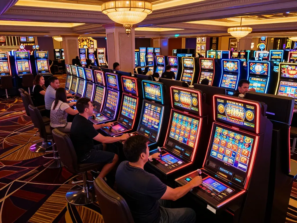 Experience the thrill of winning with G28 COM at a vibrant casino slot machine scene.
