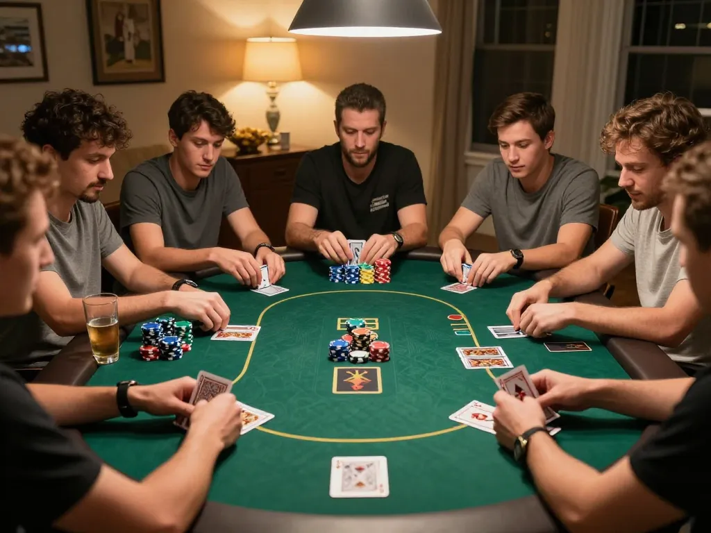Players enjoying a game of poker with giường bệnh nhân elements integrated, showcasing social competition and camaraderie.