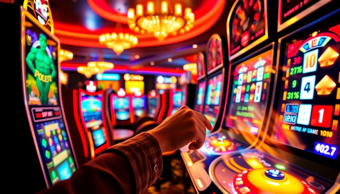 Experience the thrilling PG slot gaming on vibrant machines in a luxurious casino atmosphere.