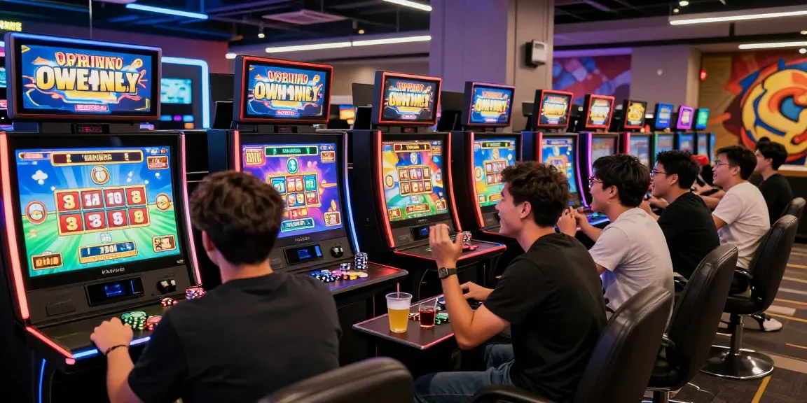 Players enjoying engaging slot games in a vibrant gaming lounge atmosphere.