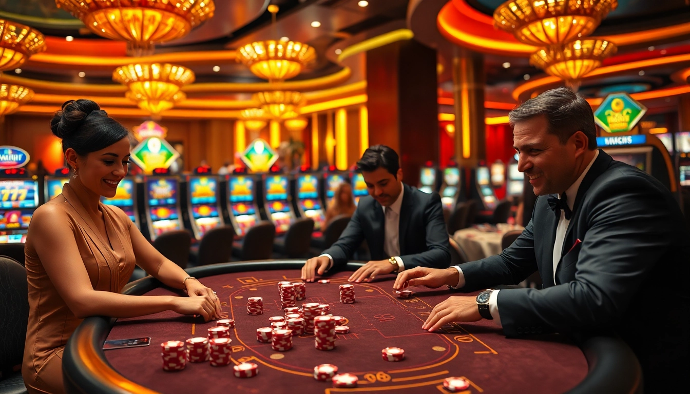 Experience the thrill at situs aresgacor with players celebrating wins at a luxury casino table.