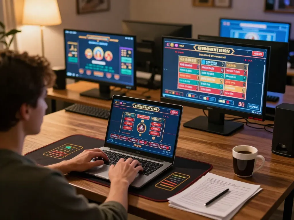 Experience luck8's online gaming with a cozy home setup and live dealer action.