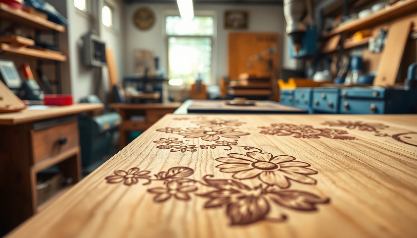 Intricate laser engraving designs displayed on wood, showcasing craftsmanship and creativity.