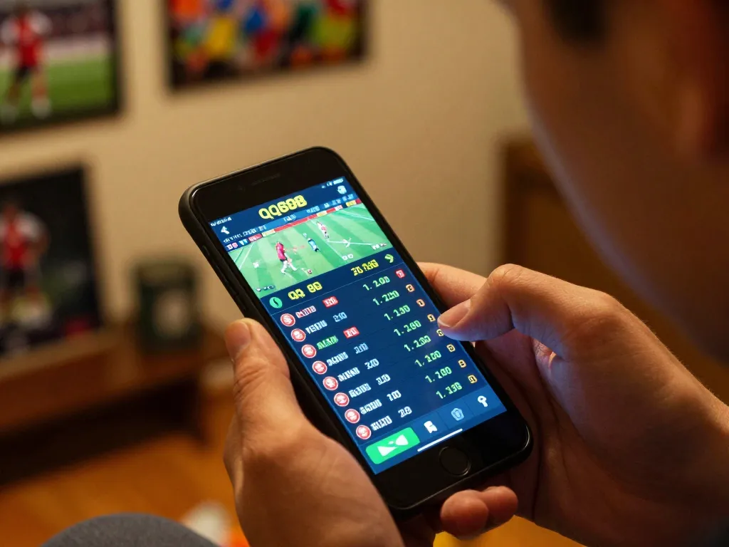 Engaging in live sports betting on qq88, showcasing excitement and strategy.