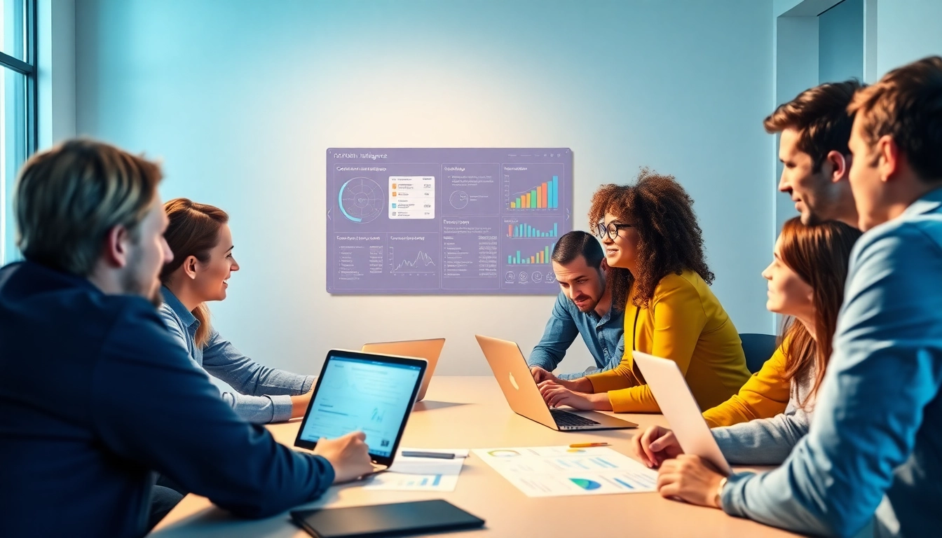 Analyze AI for competitive intelligence strategies in a collaborative office setting.