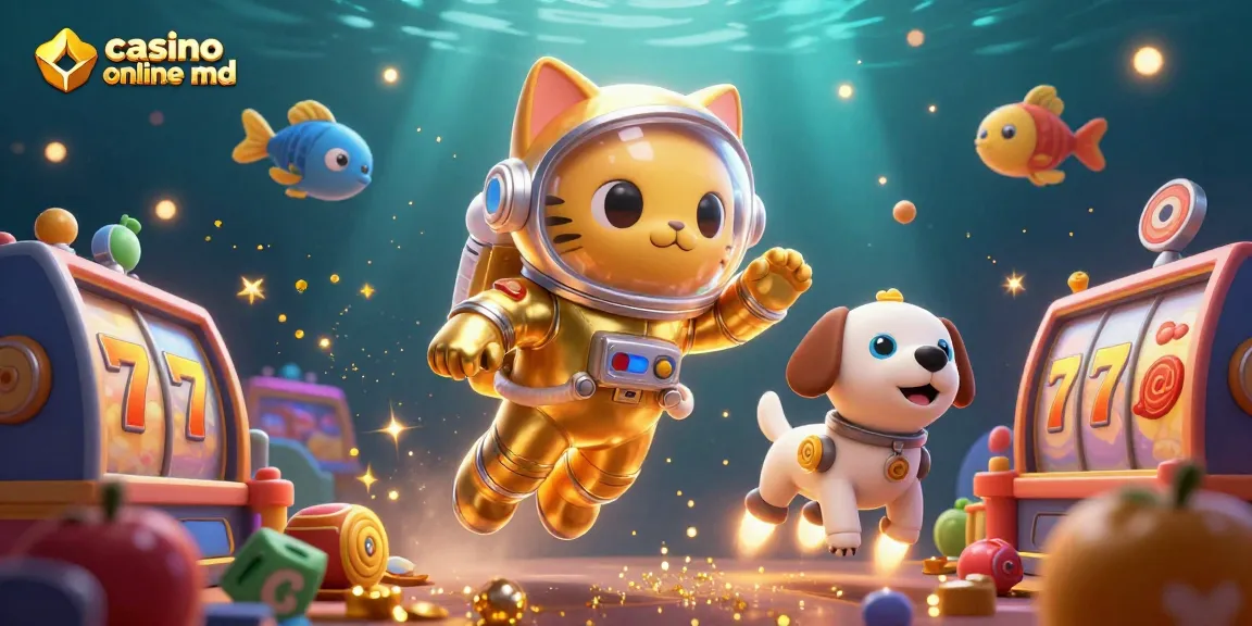 Imaginați-vă un aventuros casino online md, cu un astronaut și un câine robot luptând pentru jackpoturi.