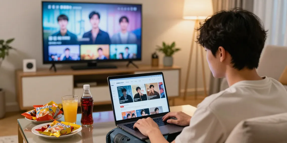 티비위키와 다양한 드라마를 즐기는 아늑한 거실 풍경