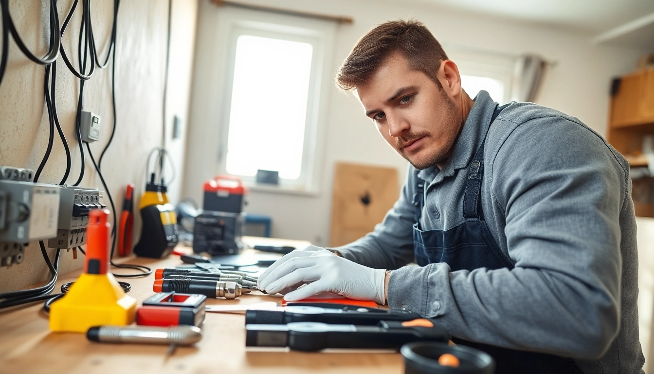 Technician performing electrical maintenance on equipment, ensuring safety and efficiency.