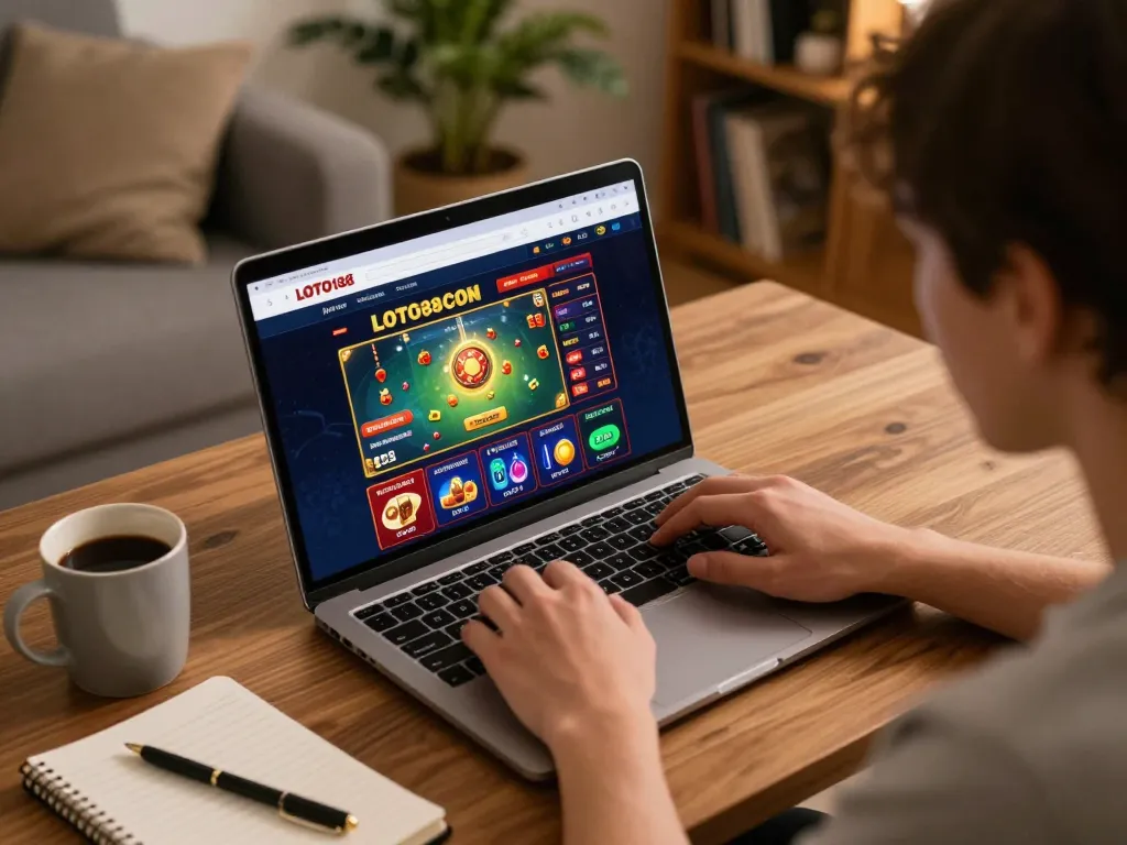 Engaging online gaming session on LOTO188 COM, with player immersed in thrilling betting experience.