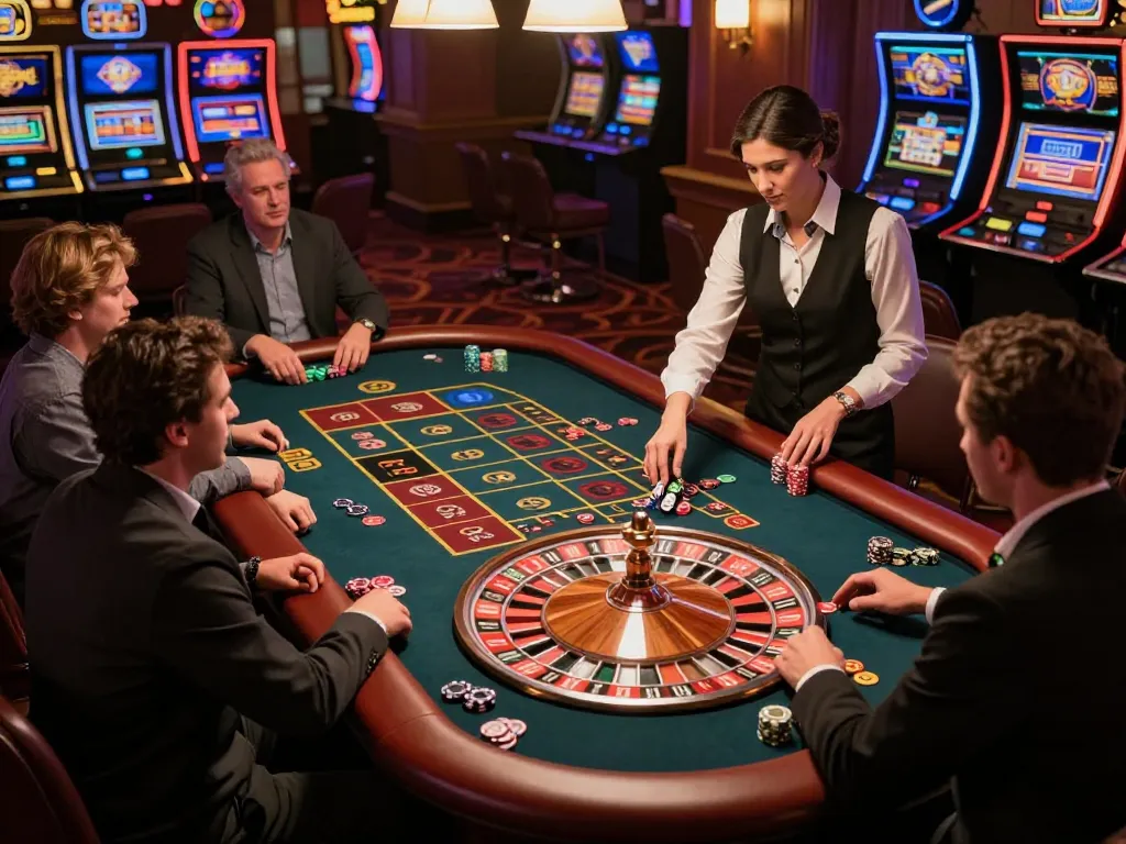 678vip players excitedly betting on roulette table in dynamic casino atmosphere