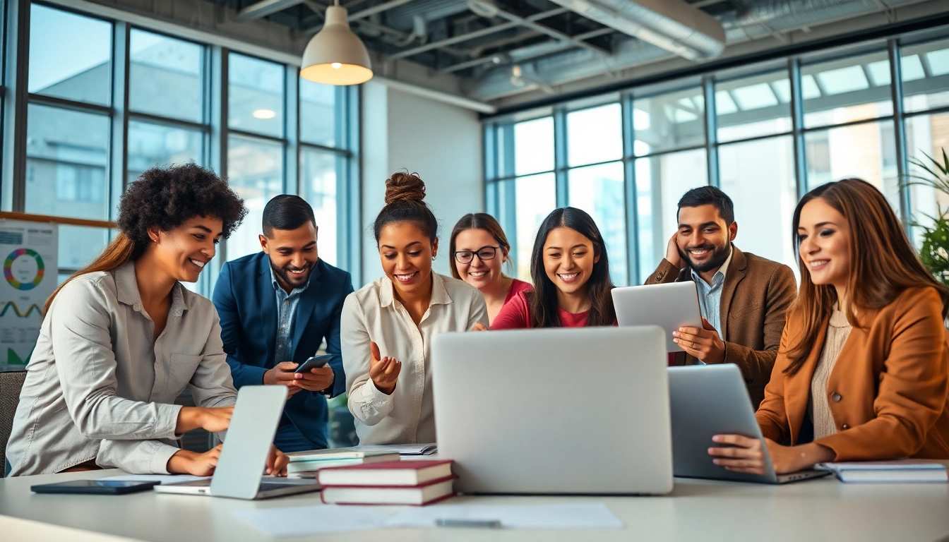 Boost language translation services with the team at https://www.elitetranslingo.com in a modern office.