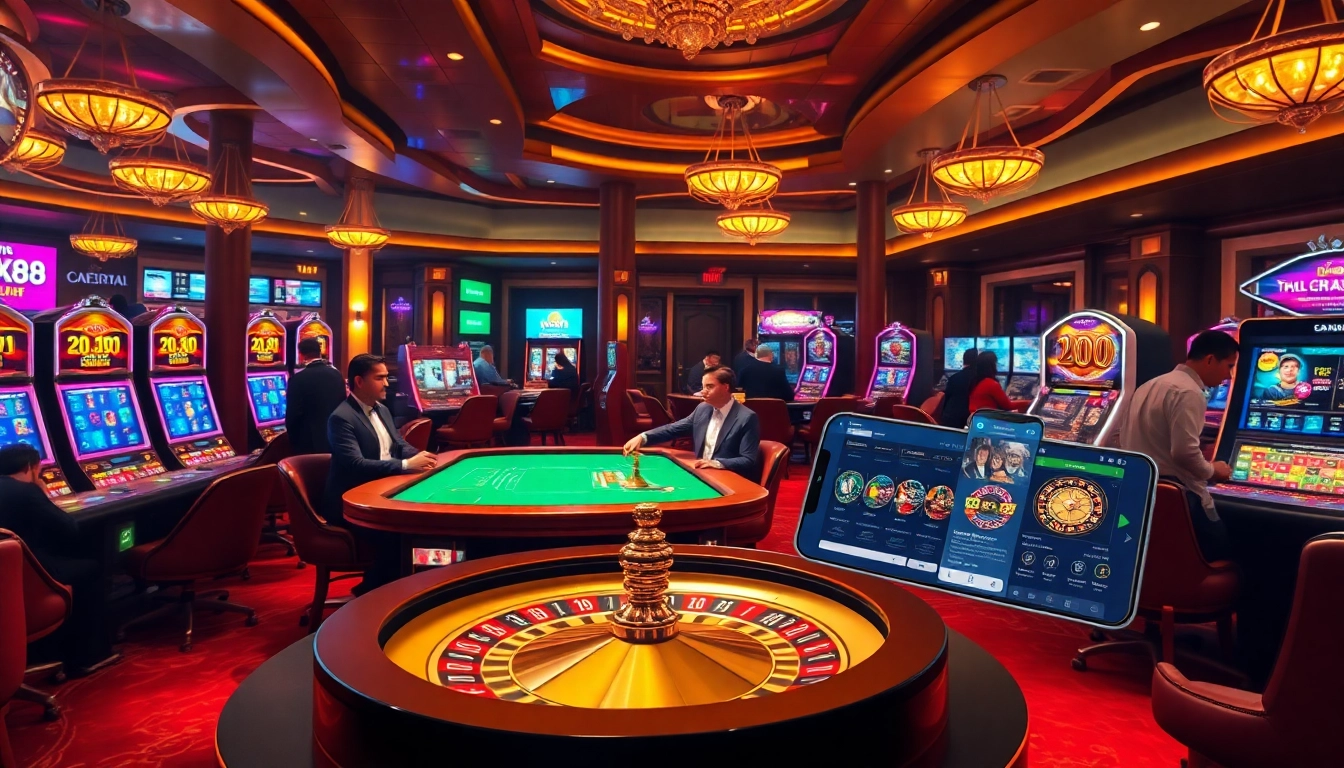 Experience the thrill of gambling at https://xx88.pizza/ with a vibrant casino scene featuring poker, roulette, and slot machines.