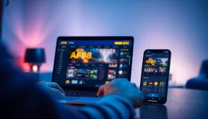 Experience the AF88 com online gambling interface on multiple devices, showcasing user-friendly design and engaging games.