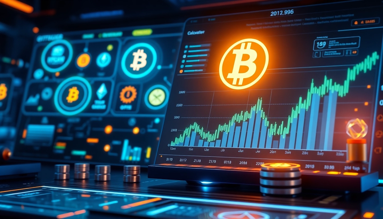 Calculator displaying advanced cryptocurrency metrics and trading charts in a secure blockchain environment.