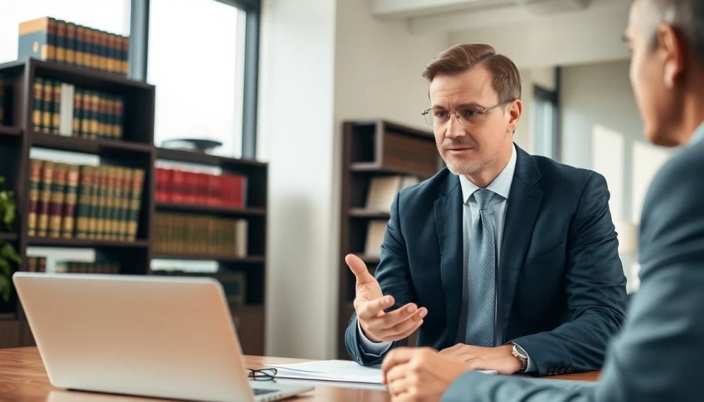 Consultation with a South Dakota car accident lawyer in a professional office.