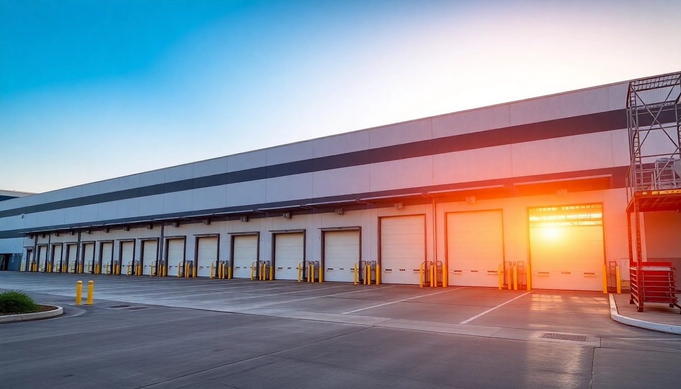 Explore industrial leasing options in a modern warehouse with spacious design.