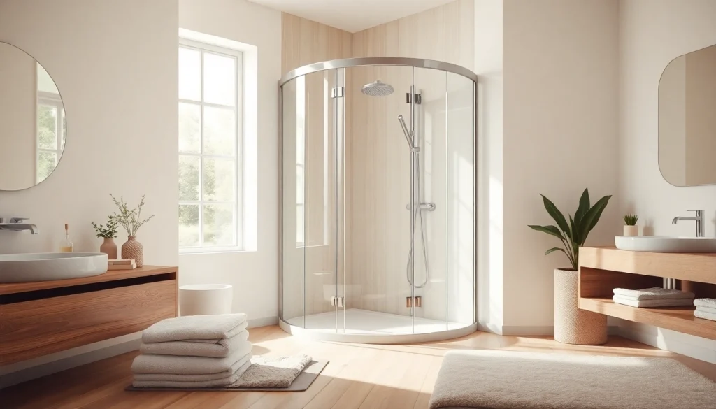 Gestalte ein luxuriöses Badezimmer mit Sonni Sanitär Duschpaneelen und modernen Accessoires.