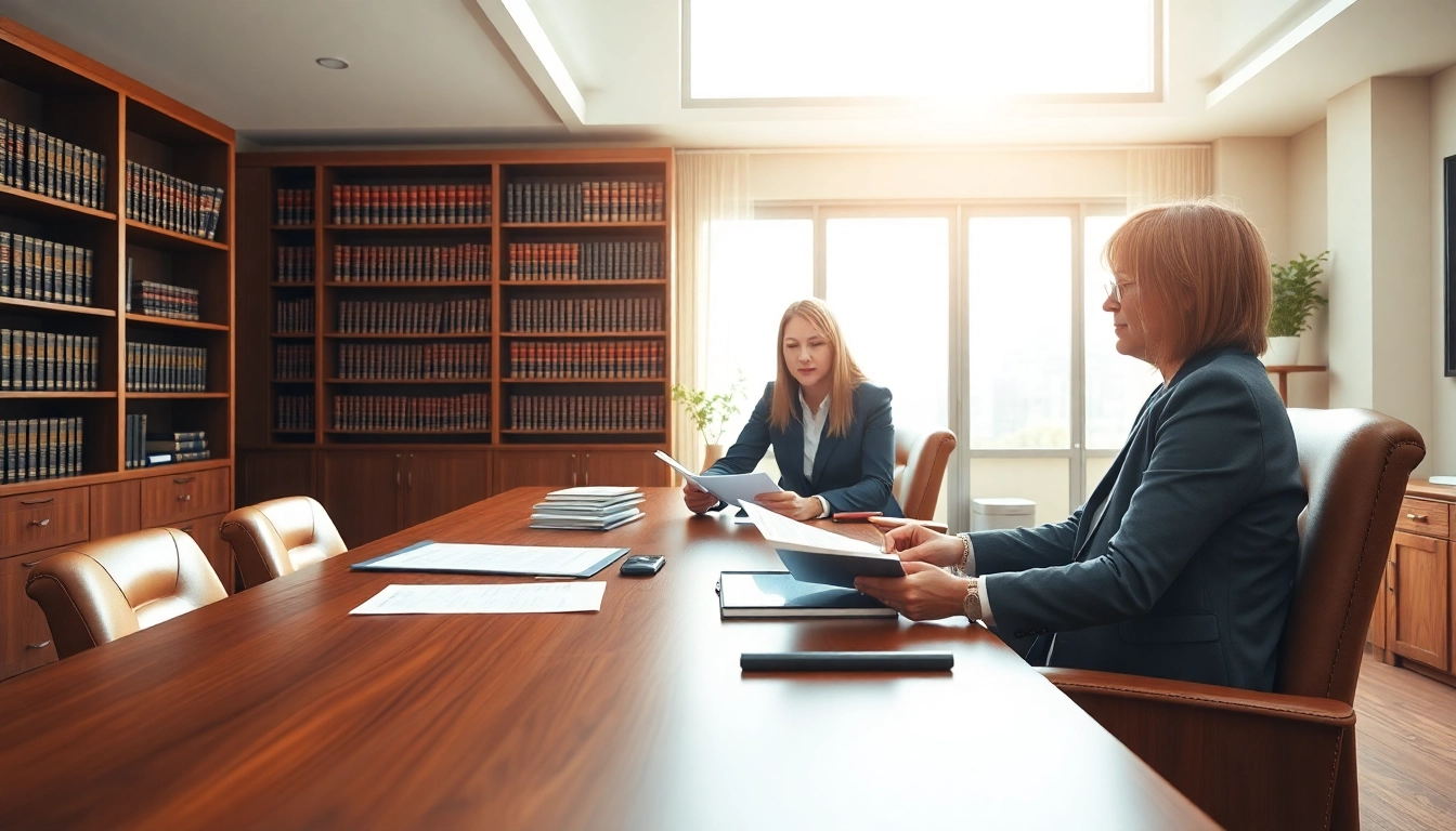 View of estate planning attorneys at https://www.fisher-wilsey-law.com in a professional office discussing legal strategies.