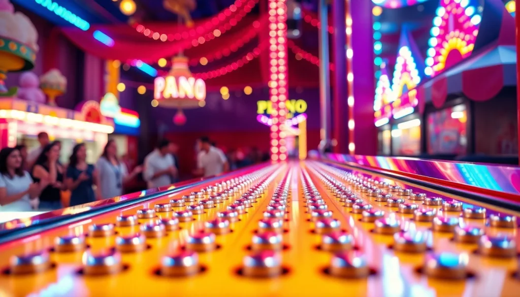 Engaging Plinko game reviews showcasing a lively carnival atmosphere with a vibrant Plinko board.