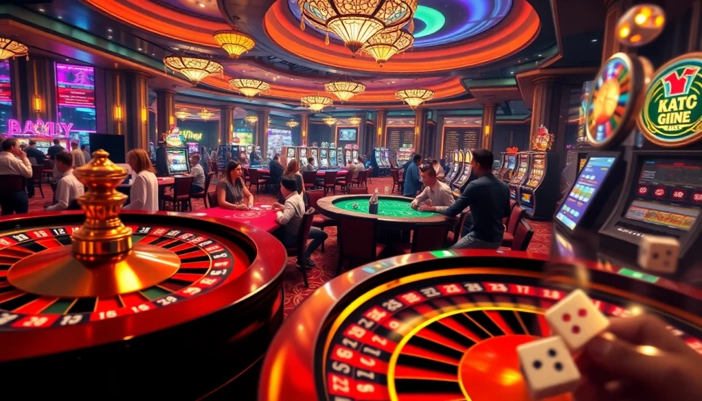 KJC AC 2 offers an exciting casino scene with roulette and poker tables in action.