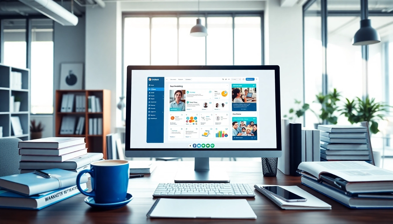 View of a social media panel on a sleek computer, showcasing a dynamic digital marketing workspace.