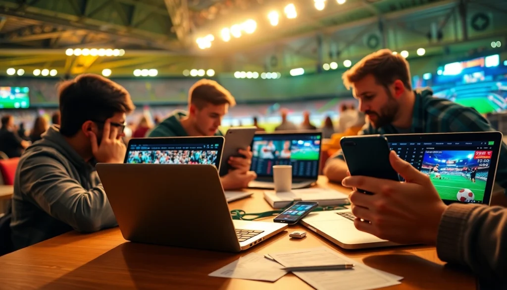 Engaging scene showcasing best sportsbooks Mexico with bettors interacting in a lively sports betting environment.