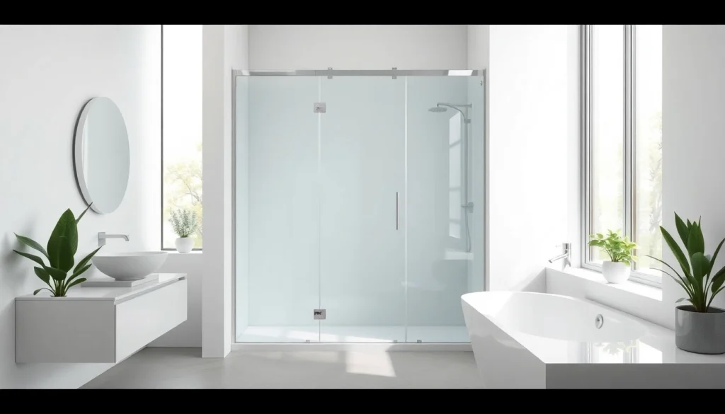 Admire the elegant paroi de douche sirhona enhancing a modern bathroom with sleek glass.