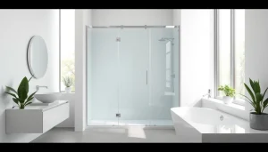Admire the elegant paroi de douche sirhona enhancing a modern bathroom with sleek glass.