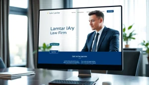 Engaging law firm website design at https://www.lawfirmswebsitedesign.com in a modern office, featuring a professional layout.