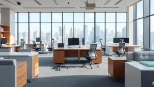 Enhance your workspace with modern office furniture showcasing ergonomic designs.