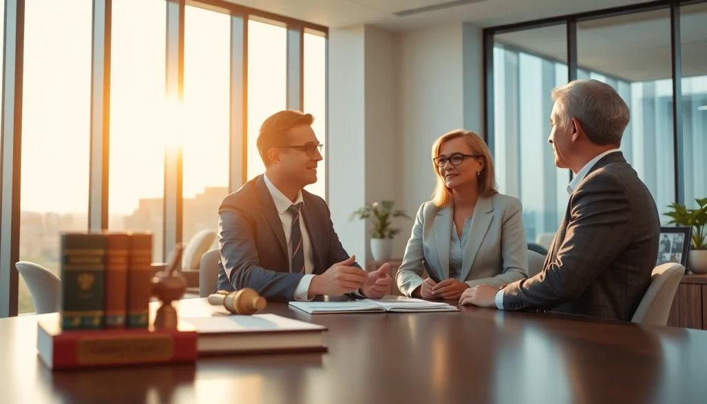 Consultation at https://www.miaoulislaw.com showcasing professionalism in a welcoming office.