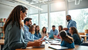 Interactively teaching students about Education in a lively classroom setting.