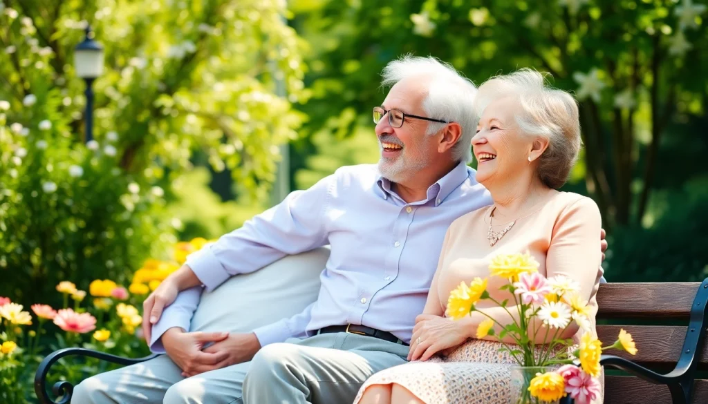 Senior couple enjoying life at https://frontidas.com, displaying love and connection in a serene park.