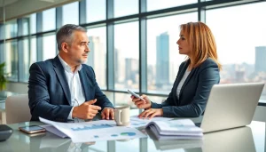 Engaging scene of retirement planning for business owners San Antonio with a financial advisor.