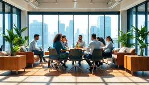 Engaged professionals collaborating in a modern workspace at https://www.shiverhamilton.com, showcasing teamwork.