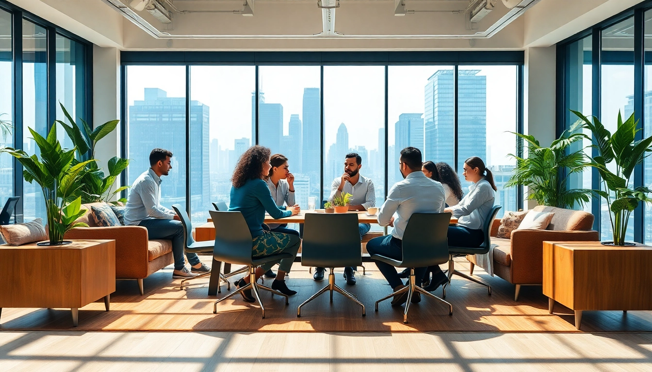 Engaged professionals collaborating in a modern workspace at https://www.shiverhamilton.com, showcasing teamwork.