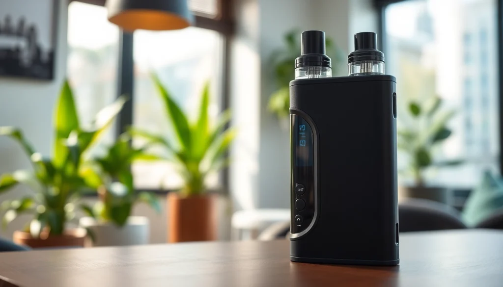 Oxva Dampfer auf einem eleganten Tisch, der eine stilvolle und entspannte Atmosphäre schafft.