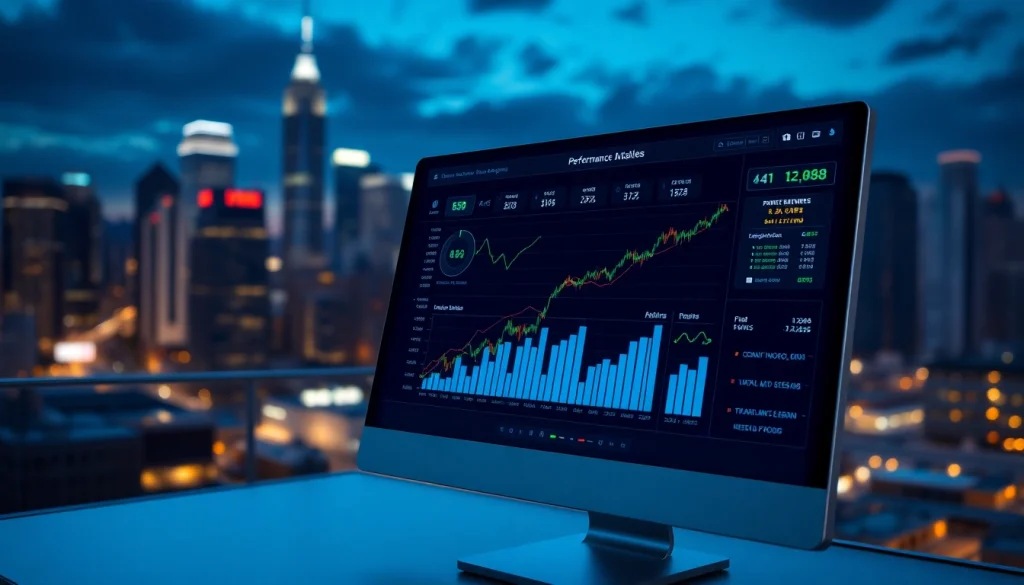 Analyze financial metrics at Rocktoken.com with a modern dashboard displaying vibrant data visuals.