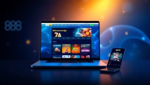 888 new online gambling platform showcasing games and a user-friendly interface.