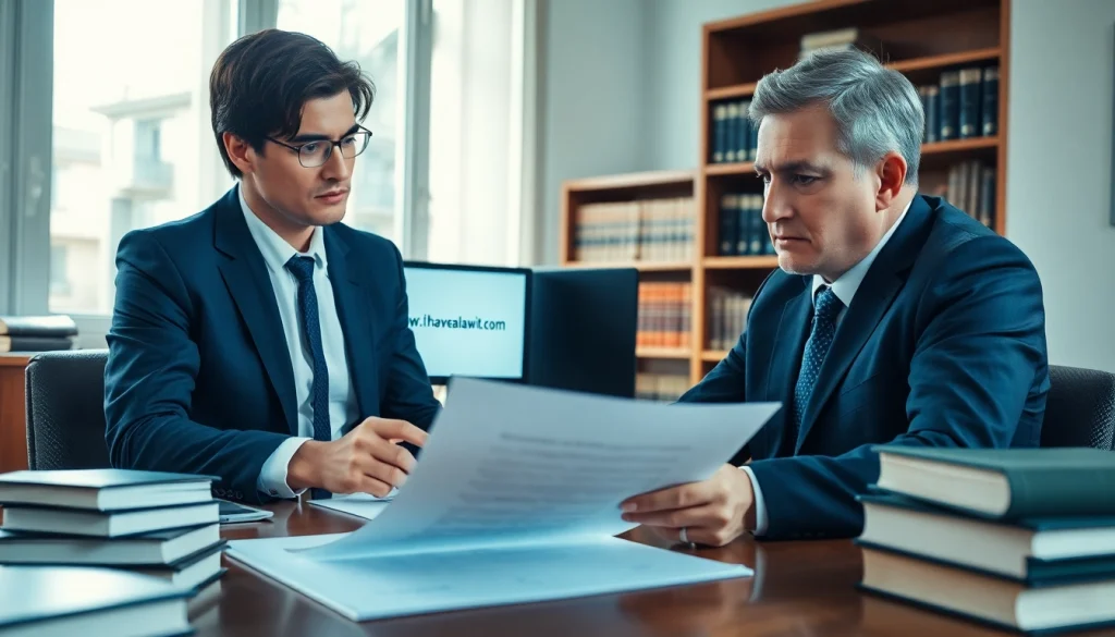 Engaged legal consultation showcasing expertise at https://www.ihavealawsuit.com in a professional setting.