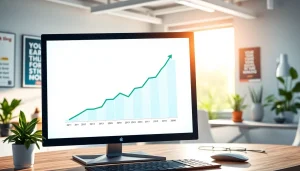 Earnings graph demonstrating how to earn money on short links in a modern workspace