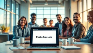 Engage candidates effectively with a free job post in a professional office environment.