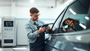 Get a Smog Check Near me with our expert technician inspecting a vehicle in a clean garage.